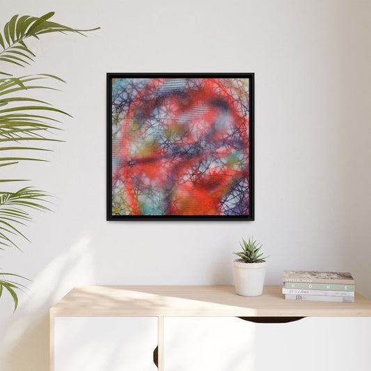 Kaleidoscope Kiss - Gallery Canvas Wraps, Square Frame  Home Decor, Matte Print, Framed Multi-color Poster, Celestial Artwork