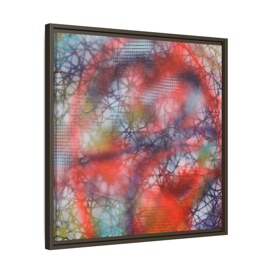 Kaleidoscope Kiss - Gallery Canvas Wraps, Square Frame  Home Decor, Matte Print, Framed Multi-color Poster, Celestial Artwork